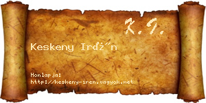 Keskeny Irén névjegykártya